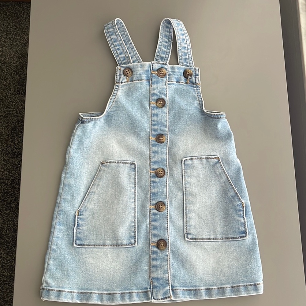Toddler girl overall dress (worn once)